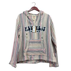 Key West Florida Hoodie Kids XL Multicolor Striped Baja Pullover NWT